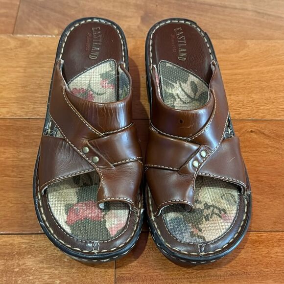 Eastland Women's Brown Leather  Gladiator Sandals Size 7 - Picture 1 of 12